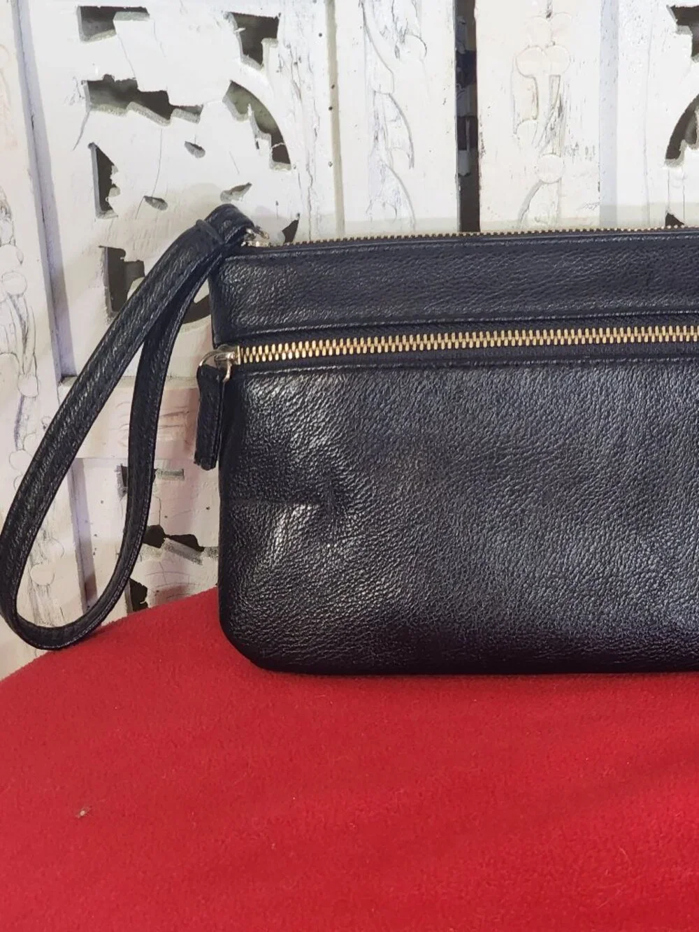 Safe Keeper Black High Quality Soft Faux Leather w/Gold Accents Security Wallet